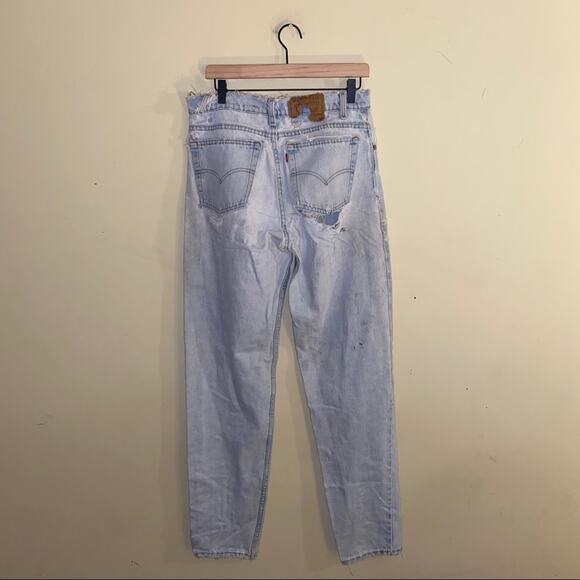 VNTG LEVIS destroyed high waisted mom jeans 33x36 grunge made in USA - Picture 2 of 11